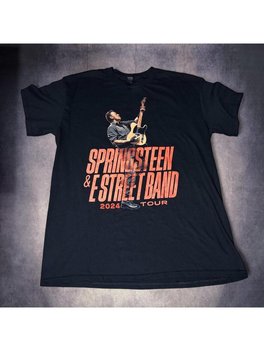 2024 Bruce Springsteen & E Street Band Tour black cotton t-shirt